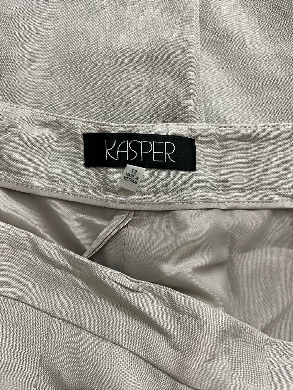 Kasper Women's Beige Pantsuit Pants - Neutral Cream Tone